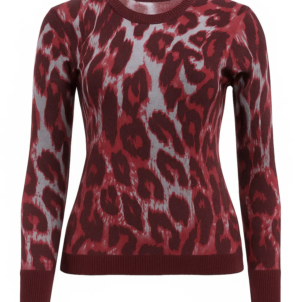 Maglia girocollo con profili a contrasto DORABELLA XXL / Bordeaux