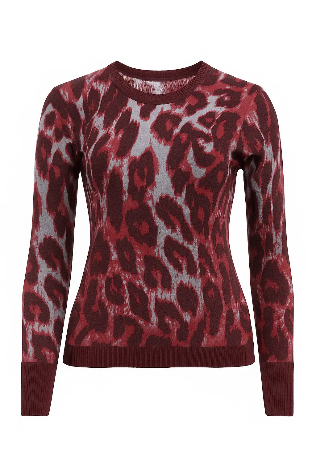 Maglia girocollo con profili a contrasto DORABELLA XXL / Bordeaux