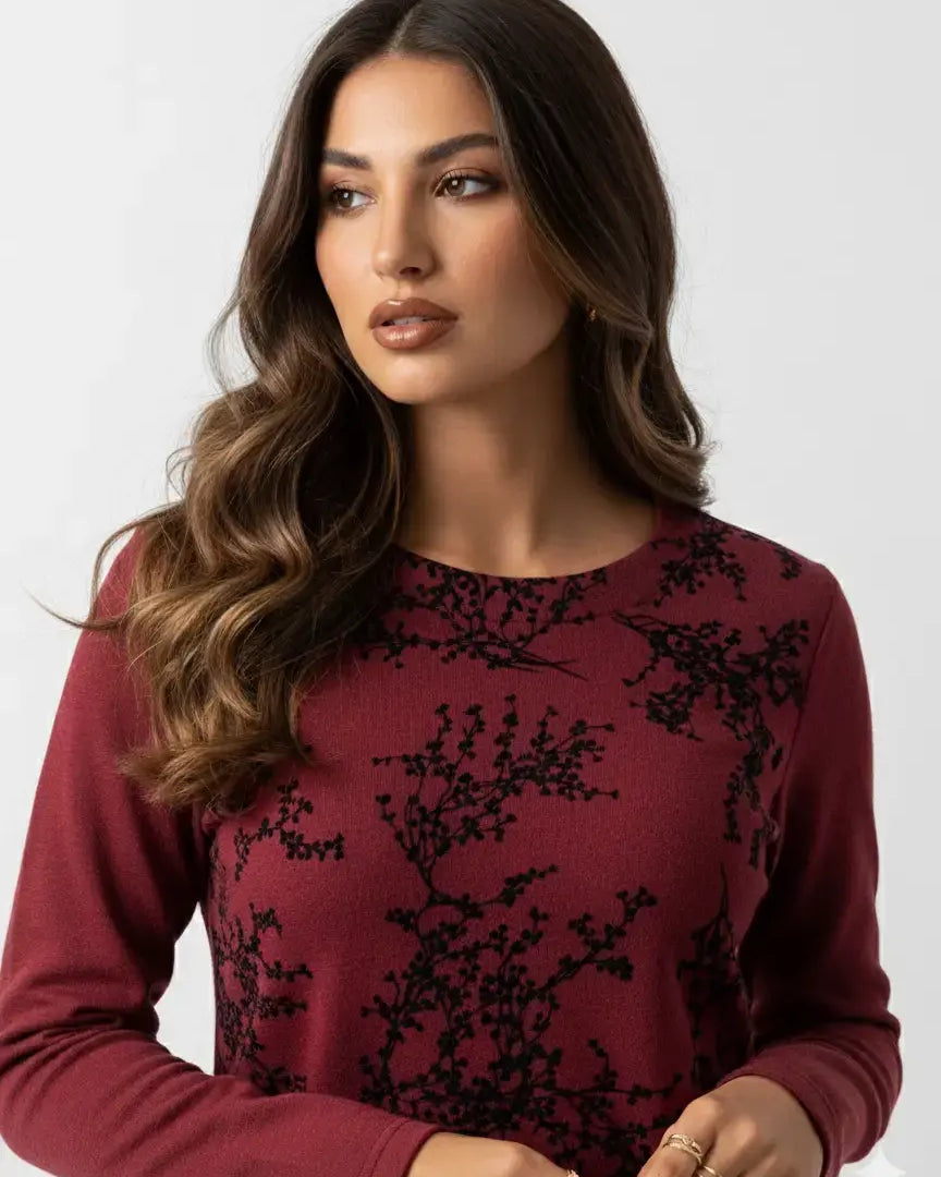 Maglia girocollo con ricami DORABELLA