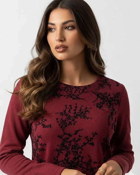 Maglia girocollo con ricami DORABELLA