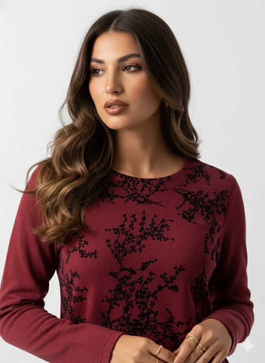 Maglia girocollo con ricami DORABELLA