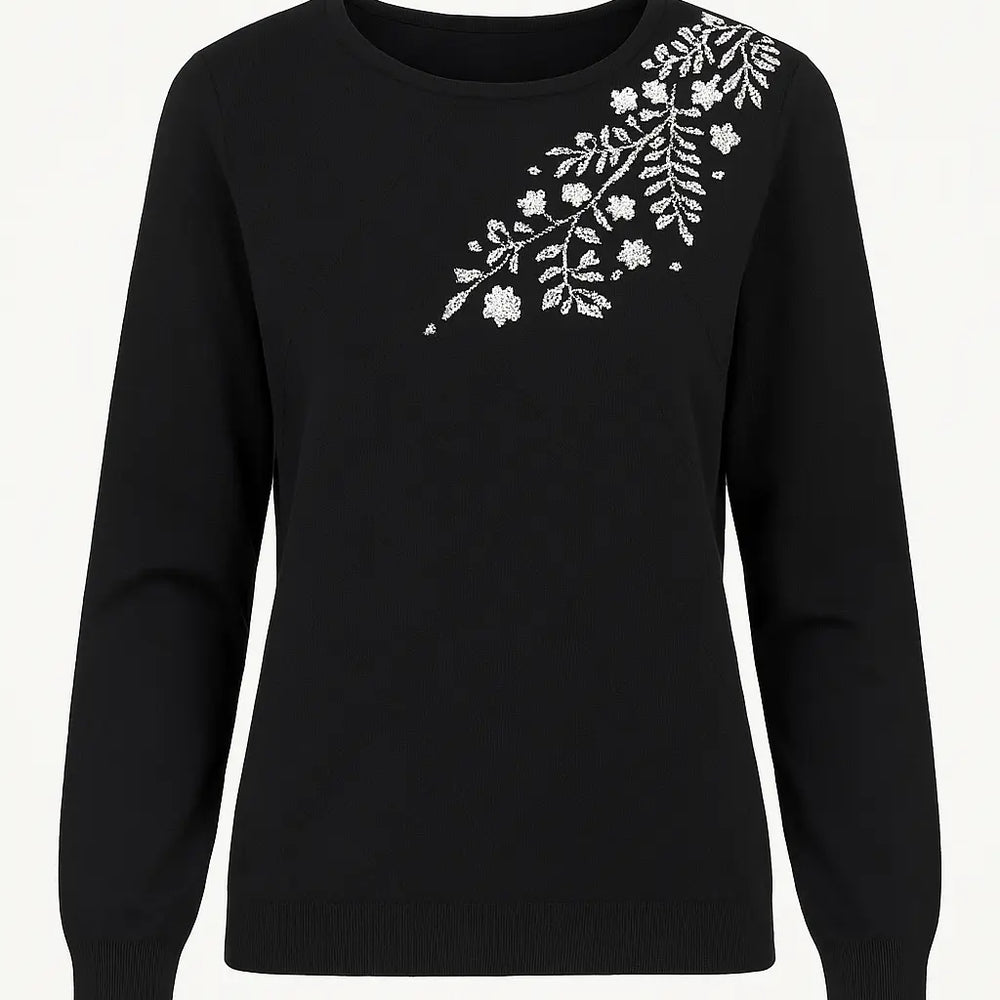 Maglia girocollo con ricamo in lurex DORABELLA