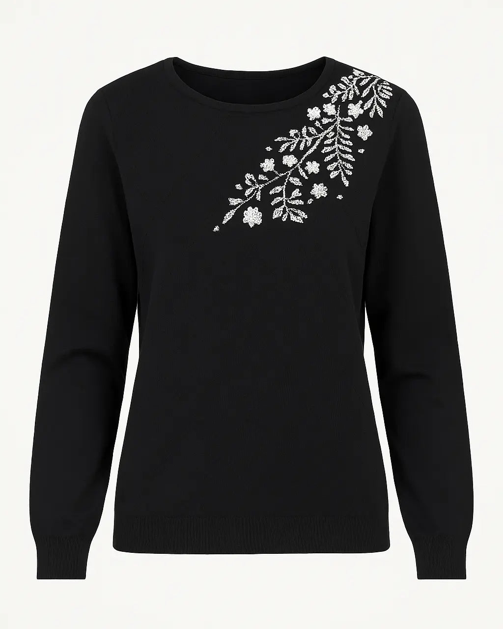 Maglia girocollo con ricamo in lurex DORABELLA