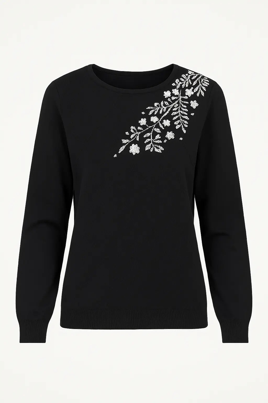 Maglia girocollo con ricamo in lurex DORABELLA