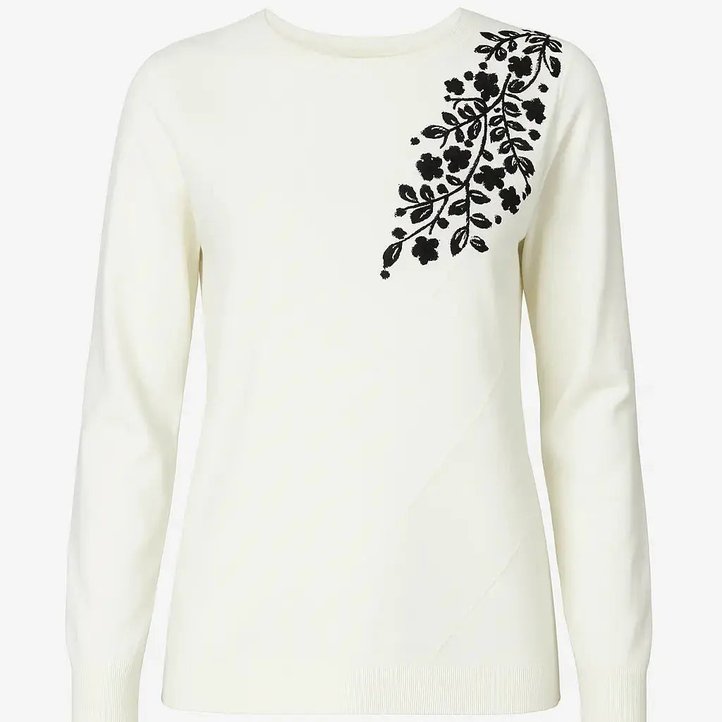 Maglia girocollo con ricamo in lurex DORABELLA