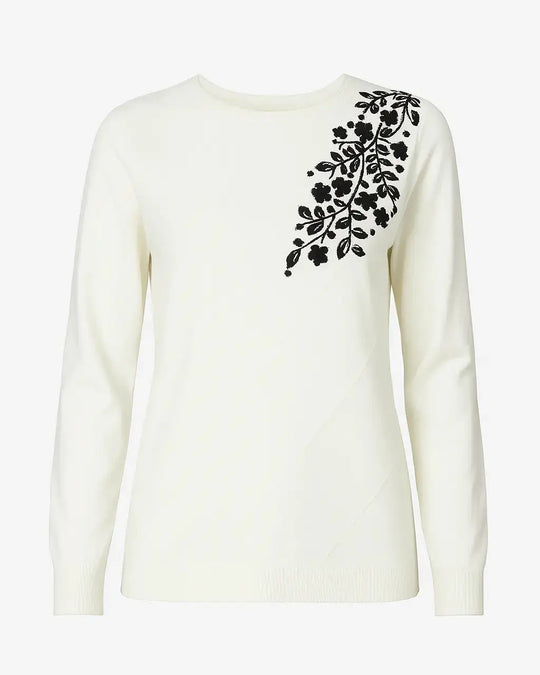Maglia girocollo con ricamo in lurex DORABELLA