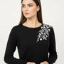 Maglia girocollo con ricamo in lurex DORABELLA