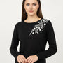 Maglia girocollo con ricamo in lurex DORABELLA
