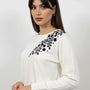 Maglia girocollo con ricamo in lurex DORABELLA