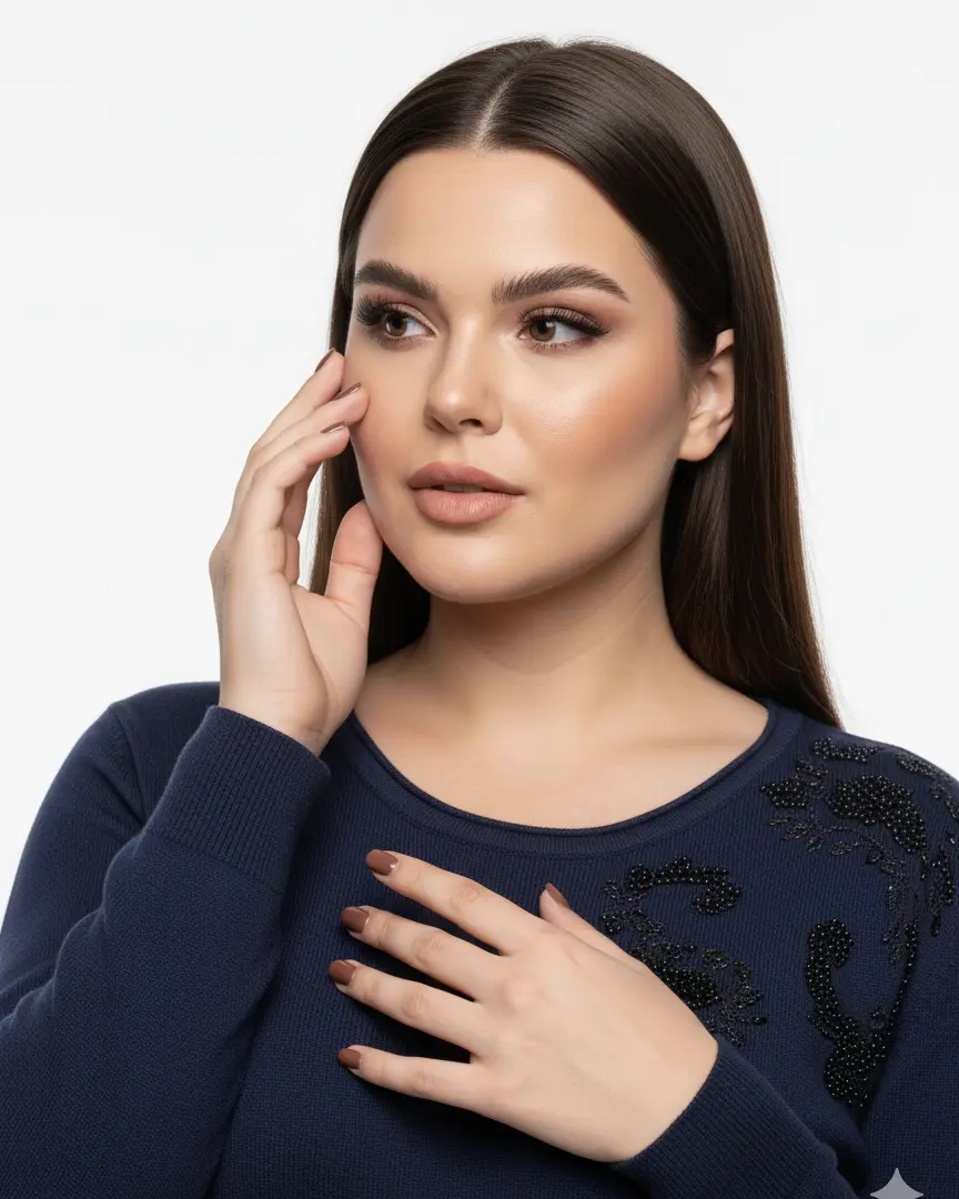 Maglia girocollo con ricamo kashmir DORABELLA PIU'