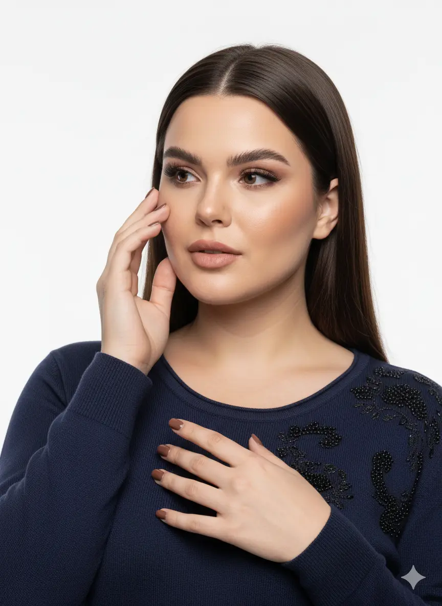 Maglia girocollo con ricamo kashmir DORABELLA PIU'