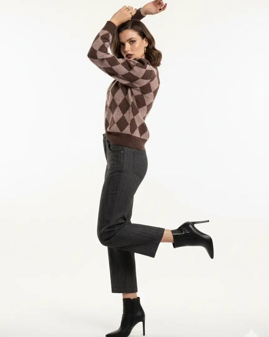 Maglia girocollo con rombi DORABELLA