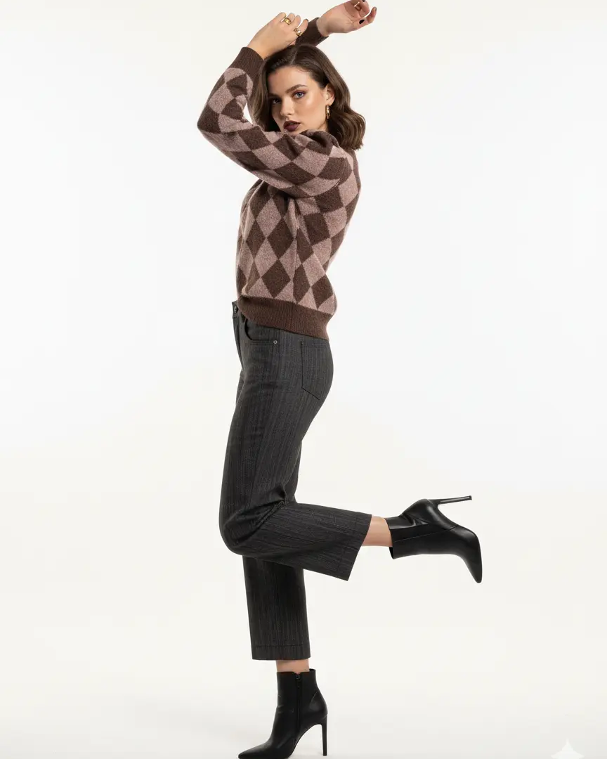 Maglia girocollo con rombi DORABELLA