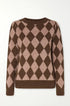 Maglia girocollo con rombi DORABELLA XL / Cioccolato