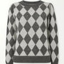 Maglia girocollo con rombi DORABELLA XL / Grigio