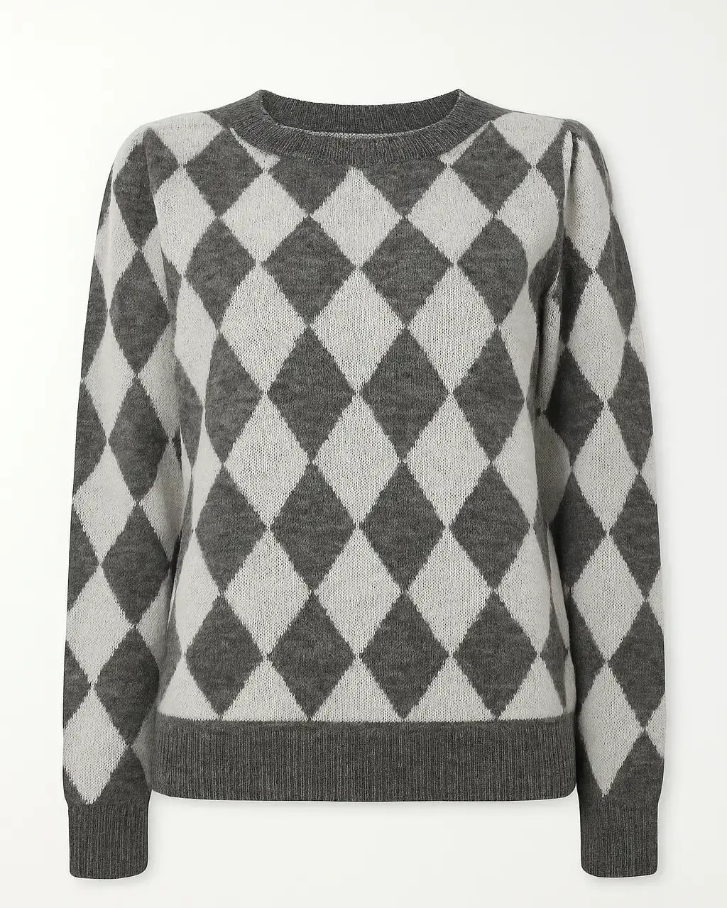 Maglia girocollo con rombi DORABELLA XL / Grigio