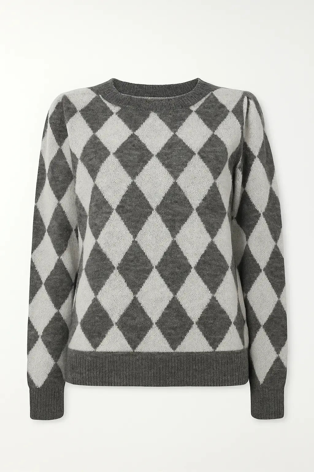 Maglia girocollo con rombi DORABELLA XL / Grigio