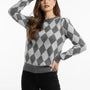 Maglia girocollo con rombi DORABELLA