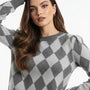 Maglia girocollo con rombi DORABELLA