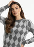 Maglia girocollo con rombi DORABELLA