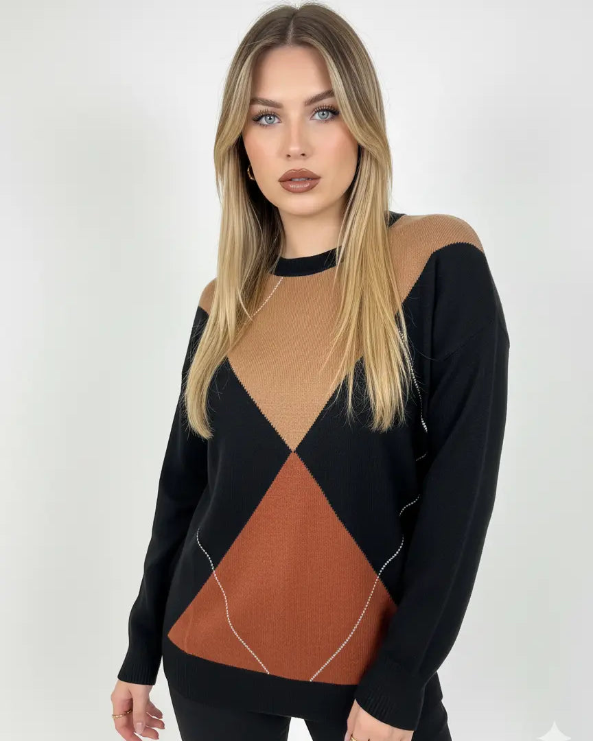 Maglia girocollo con rombi DORABELLA PIU'