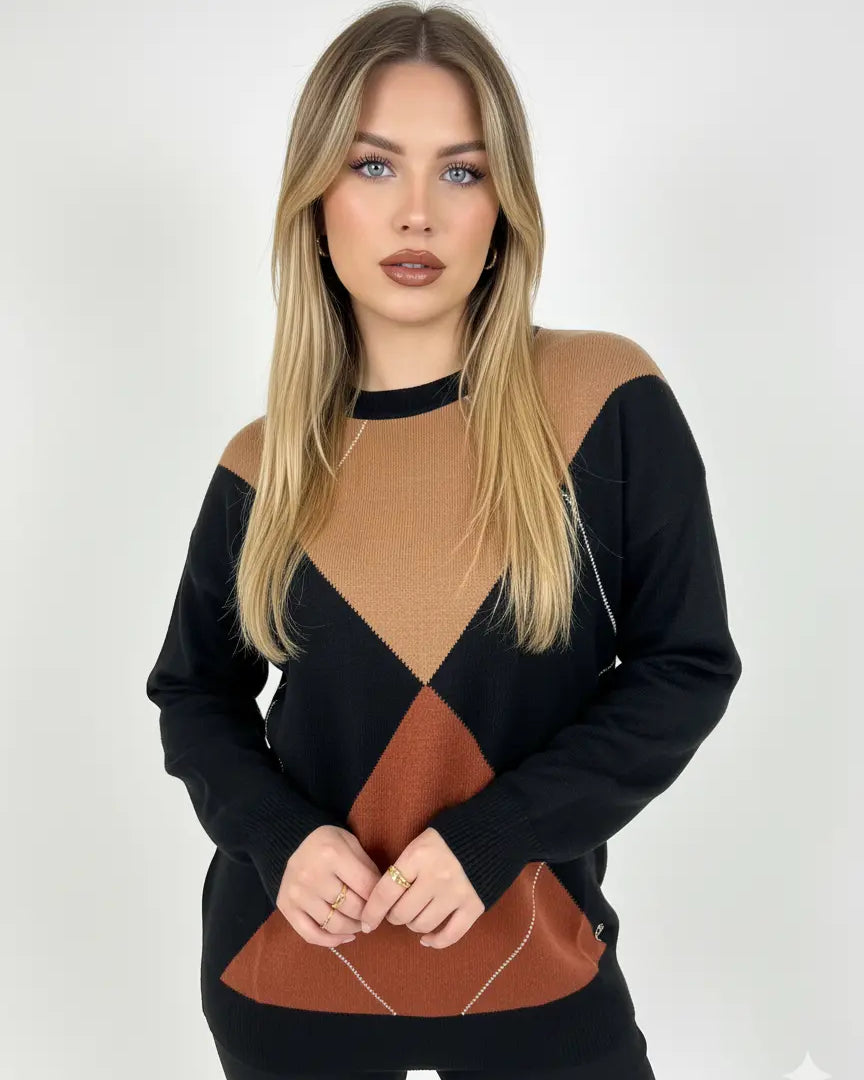 Maglia girocollo con rombi DORABELLA PIU'