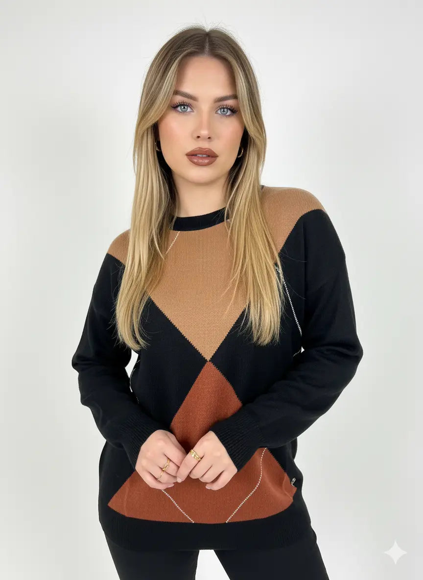 Maglia girocollo con rombi DORABELLA PIU'