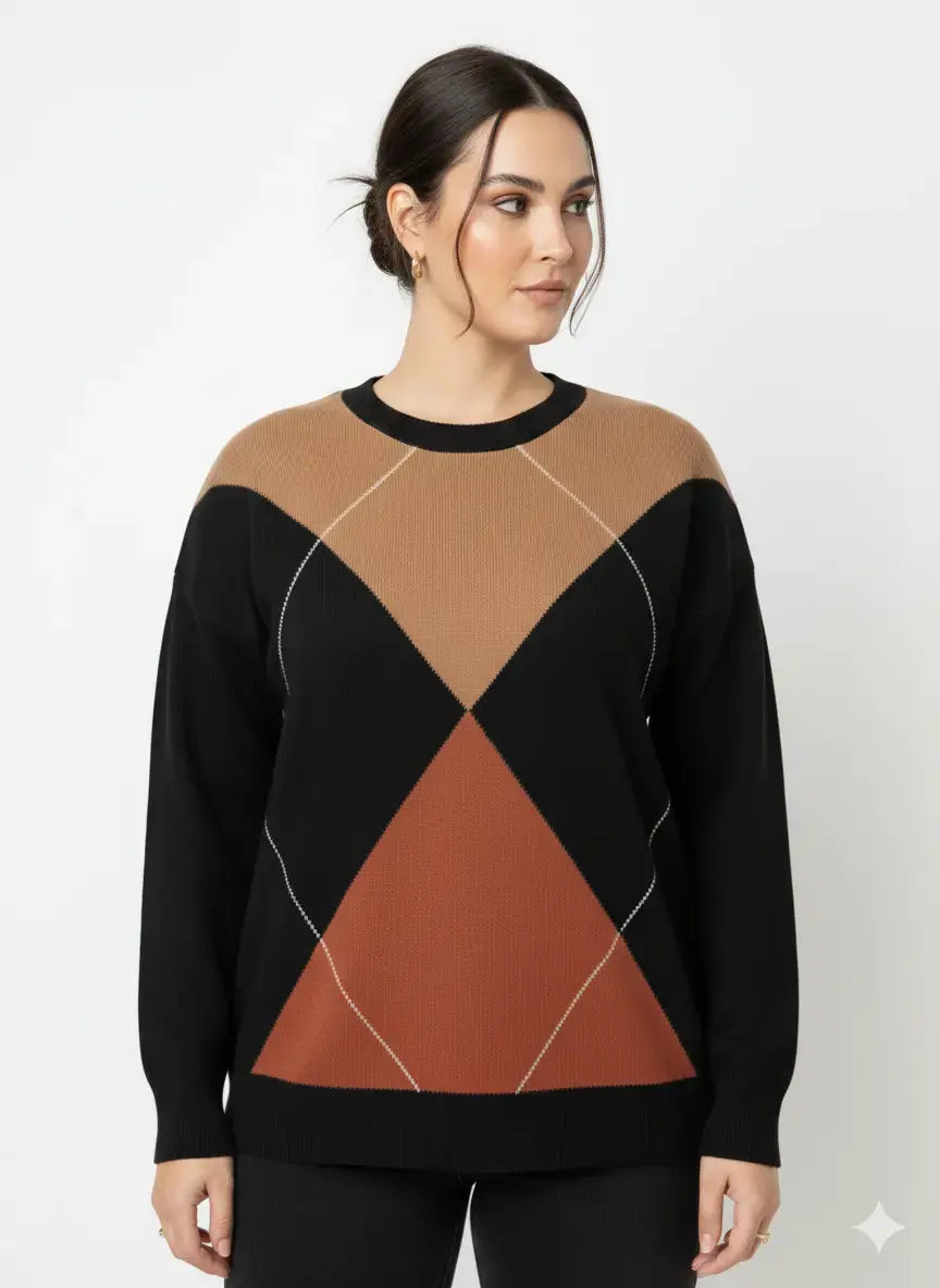 Maglia girocollo con rombi DORABELLA PIU'