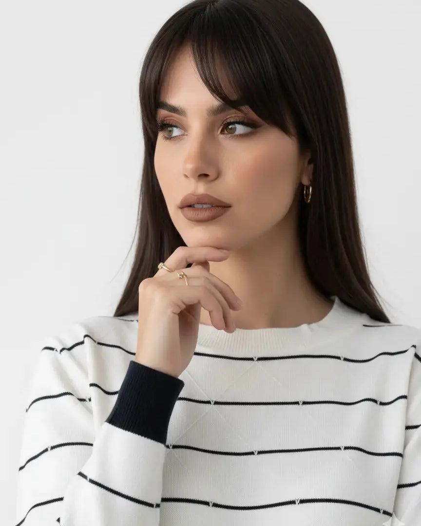 Maglia girocollo con rombi a rilievo DORABELLA