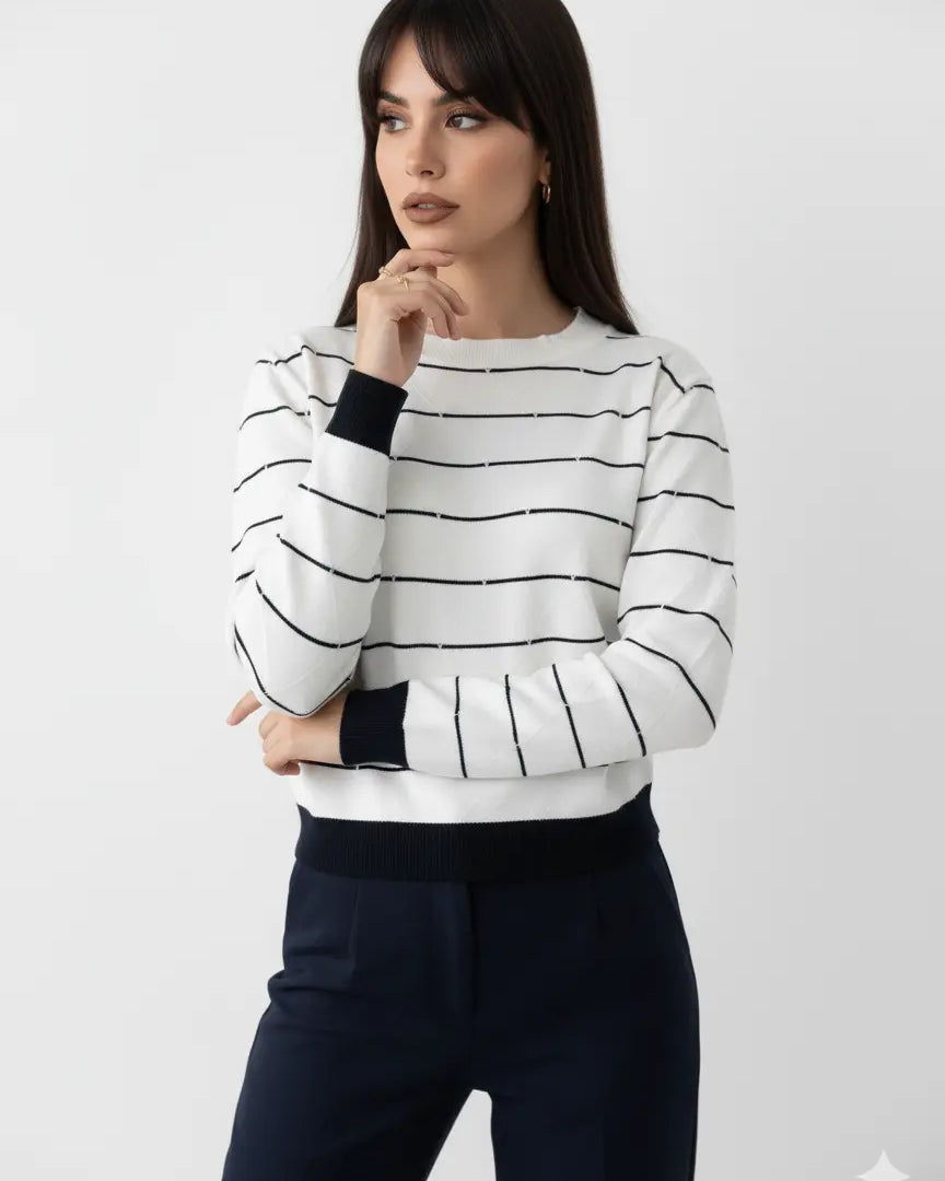 Maglia girocollo con rombi a rilievo DORABELLA