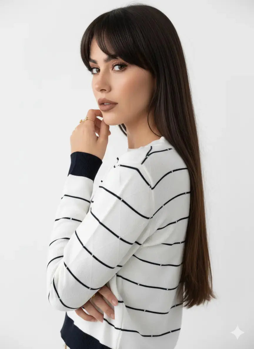 Maglia girocollo con rombi a rilievo DORABELLA