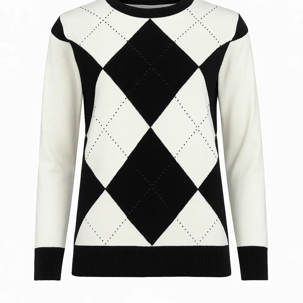 Maglia girocollo con rombi e applicazioni DORABELLA