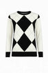 Maglia girocollo con rombi e applicazioni DORABELLA