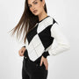 Maglia girocollo con rombi e applicazioni DORABELLA