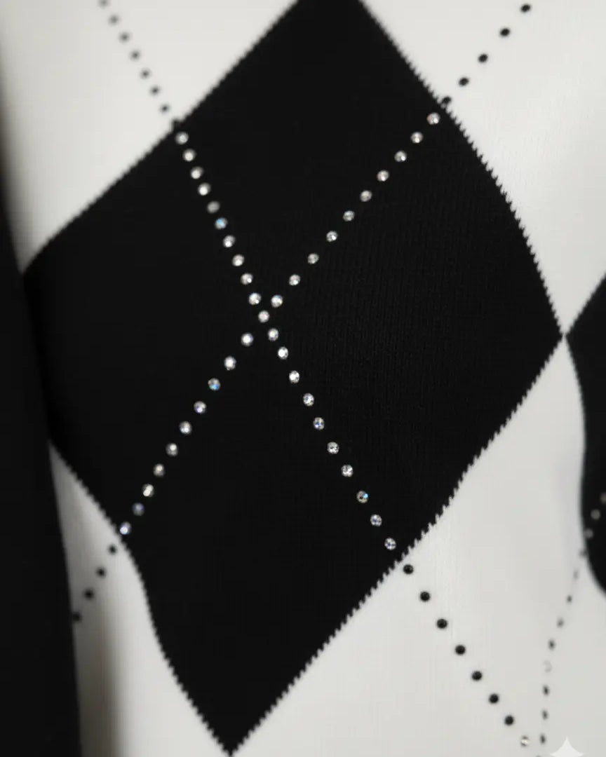 Maglia girocollo con rombi e applicazioni DORABELLA