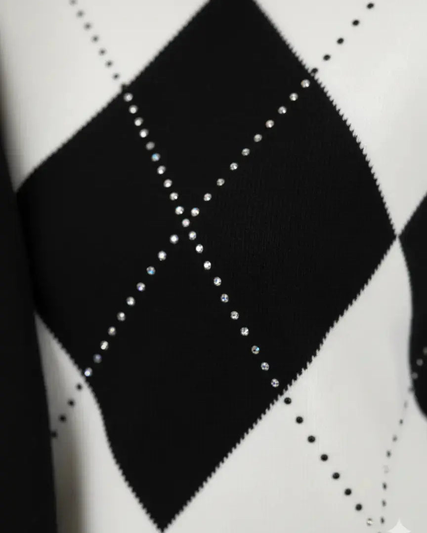 Maglia girocollo con rombi e applicazioni DORABELLA