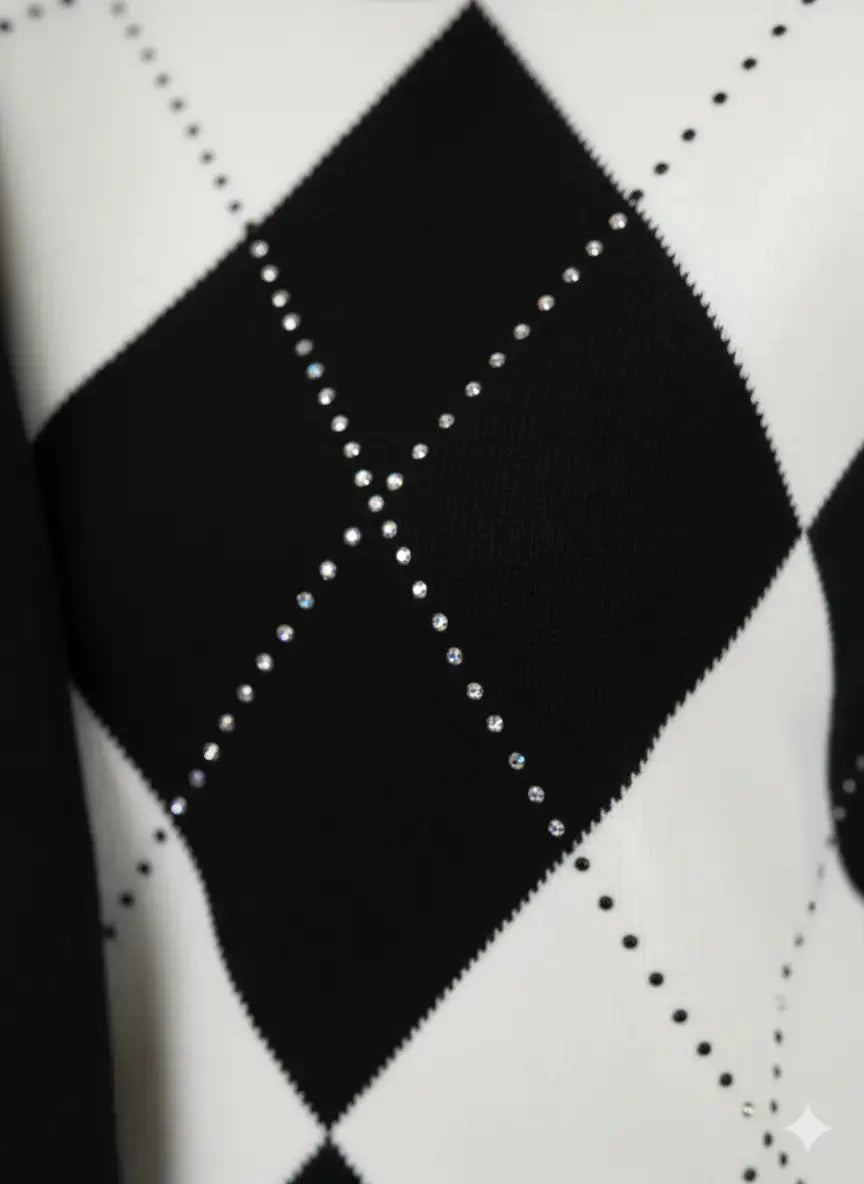 Maglia girocollo con rombi e applicazioni DORABELLA