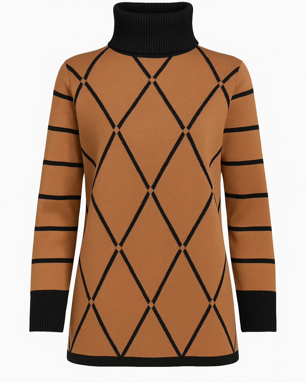 Maglia girocollo con rombi e righe con collo removibile DORABELLA PIU'