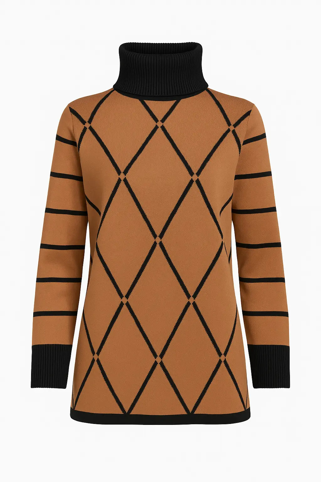 Maglia girocollo con rombi e righe con collo removibile DORABELLA PIU'