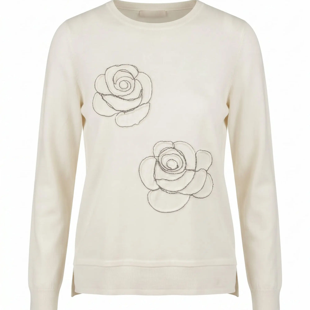 Maglia girocollo con rose DORABELLA