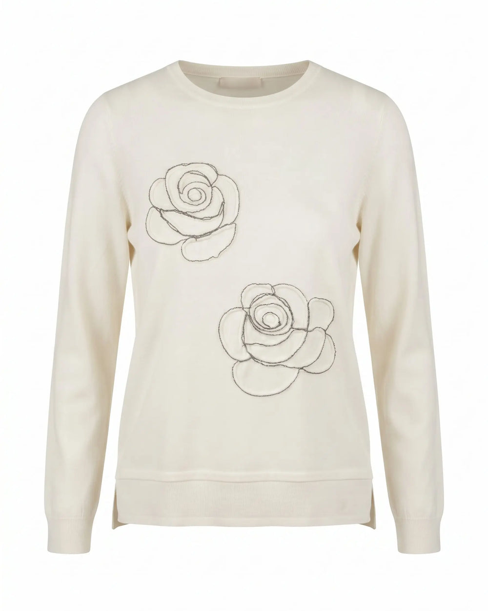 Maglia girocollo con rose DORABELLA
