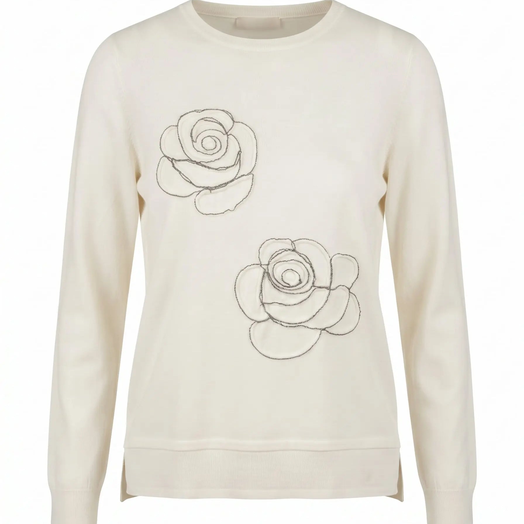 Maglia girocollo con rose DORABELLA