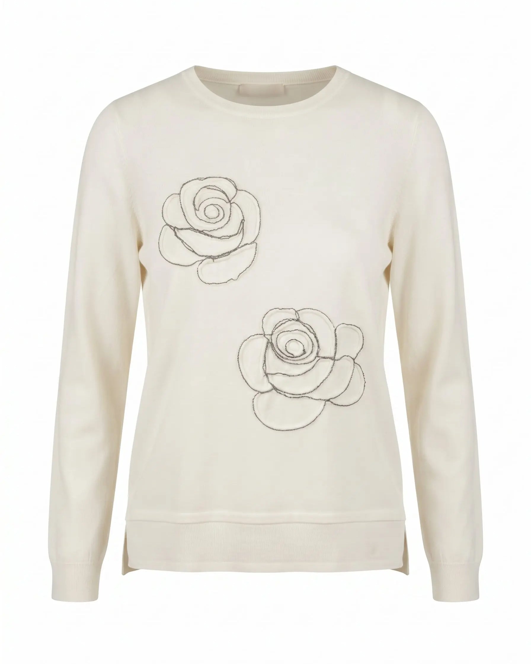 Maglia girocollo con rose DORABELLA