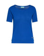 Maglia girocollo con spacchi e bottoni laterali ROYAL BLUE DORABELLA