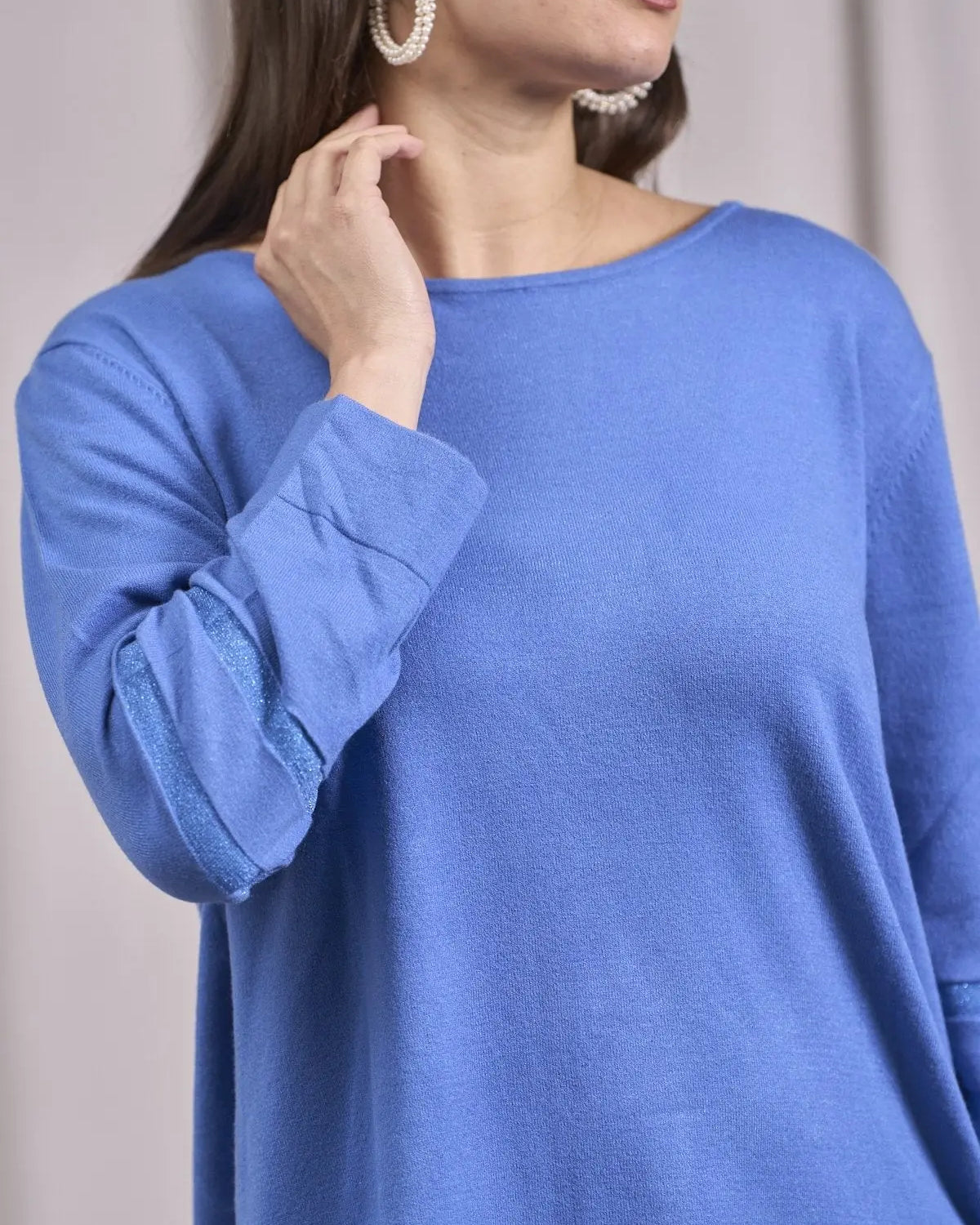 Maglia girocollo con spacchi e inserti in lurex CARTA DA ZUCCHERO IRONICA XL