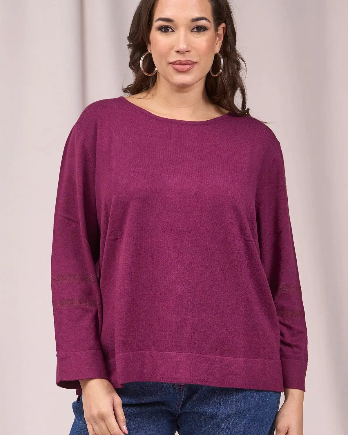 Maglia girocollo con spacchi e inserti in lurex VINO IRONICA