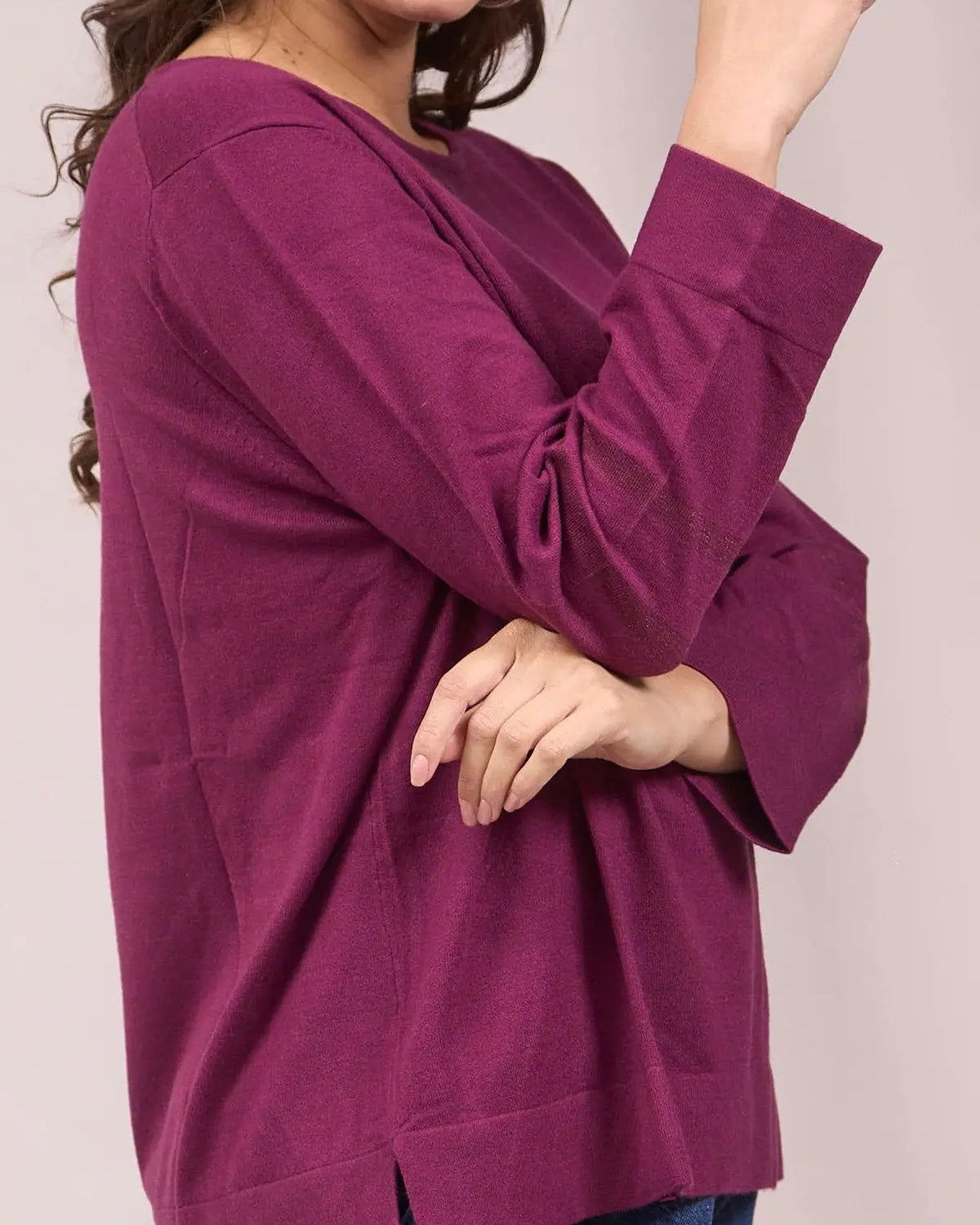 Maglia girocollo con spacchi e inserti in lurex VINO IRONICA