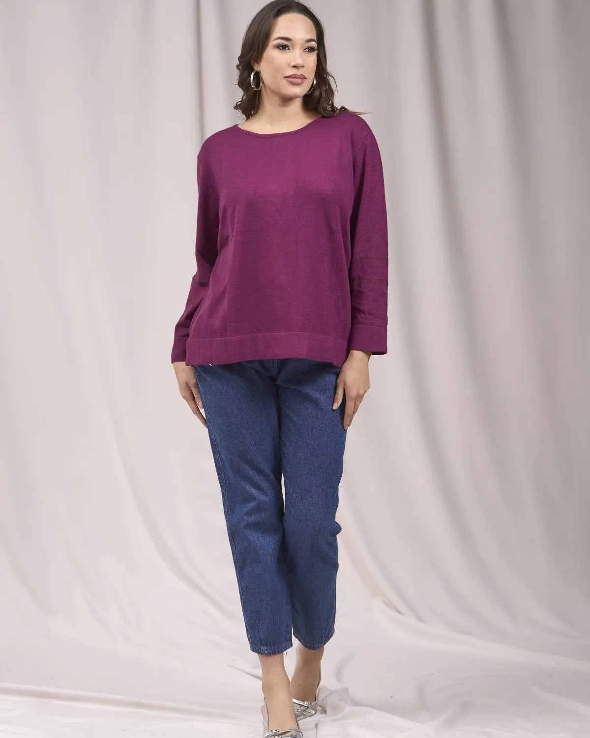 Maglia girocollo con spacchi e inserti in lurex VINO IRONICA