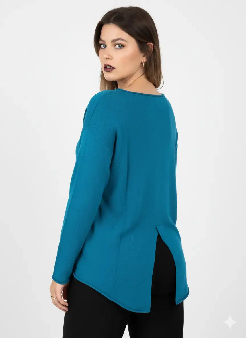 Maglia girocollo con spacco sulla schiena DORABELLA