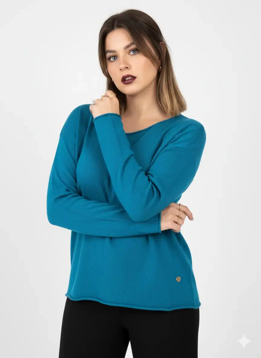 Maglia girocollo con spacco sulla schiena DORABELLA